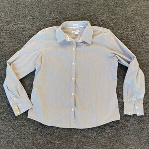 Liz Claiborne Wrinkle Free Women’s Size XXLT Black and White Striped Blouse